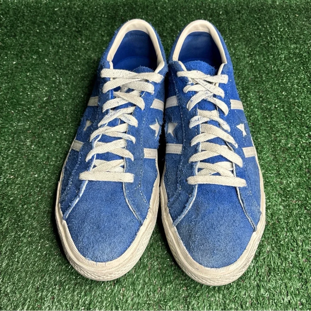 Converse One Star Pro‎ Shoes Mens 9.5 Blue Suede Low Comfort Casual Sneakers - Picture 2 of 12